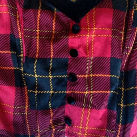 Vintage Victoria's Secret Plaid 100% Silk Bustier - Picture 6 of 14